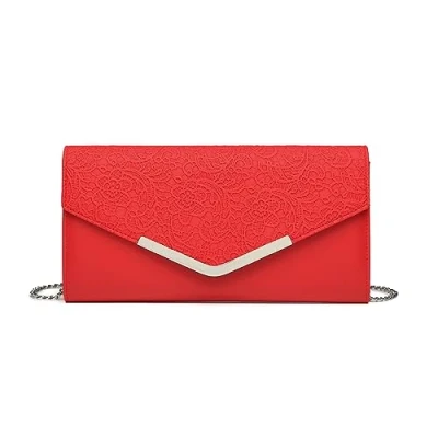 Abbildung von Miss Lulu Damen Clutches, Spitze Clutch Tasche, Geblümt Tasche Damen, Elegante Kette Umhängetasche, Umschlag, Handtasche klein