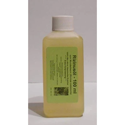 Abbildung von 100 ml Rizinusöl vom Wunderbaum (Ricinus communis) 100% Bio, 1te Kaltpressung ohne chemische Zusätze
