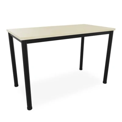Abbildung von Schreibtisch u. Besprechungstisch mit schwarzem Tischgestell Konferenztisch Bürotisch Computertisch Mehrzwecktisch Arbeitstisch PC Tisch Homeoffice (ahorn, 120 x 60 77,5 cm)