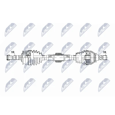 Abbildung von NTY NPW PL 152 Antriebswelle Vorderachse rechts 962mm M1x/M22 Schaltgetriebe 6 Gang OPEL: Astra K Schrägheck, Sports Tourer