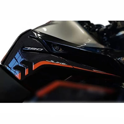 Abbildung von Resin Bike Aufkleber für Motorrad Kompatibel mit KTM Duke 790 2018 2020. Seitenschutz den Tank vor Stößen und Kratzern. Paar 3D Harzklebstoff Stickers Made in Italy