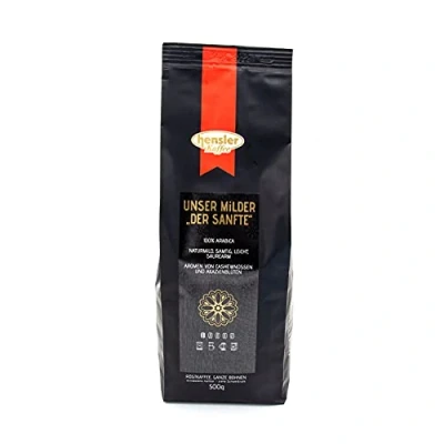 Abbildung von Hensler Kaffee Unser Milder, Kaffeebohnen für Vollautomaten oder Filtermaschine, 100% Arabica Kaffee, harmonisch mild