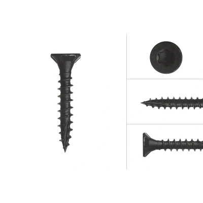 Abbildung von Fassadenschrauben verzinkt Schwarz 4 x 25 mm Torx 20 100 Stück