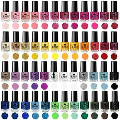 Abbildung von Envie de Color Komplettes Nagellack Set 48 moderne Farben + 2 Sets Nail Art Aufkleber Präsentationsboxen