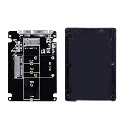 Abbildung von Cablecc Combo M.2 NGFF B Schlüssel &amp; mSATA SSD zu SATA 3.0 Adapter Konverter Gehäuse mit Schalter