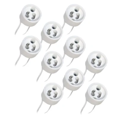 Abbildung von 10 x GU10 Fassung Keramik Lampenfassung LED Halogen mit Kabel