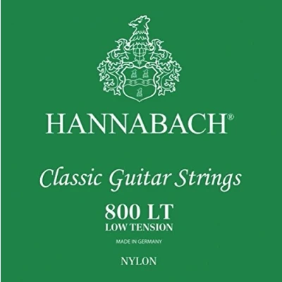 Abbildung von Hannabach Klassikgitarre Saiten Serie 800 Low Tension versilbert E1, 8001LT, für Gitarre (versilberter Kupferdraht, niedrige Spannung, Konzertgitarren zum Einstieg)