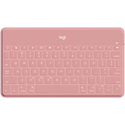 Abbildung von Logitech Keys to Go Kabellose Tablet Tastatur, Bluetooth, iOS Sondertasten, Ultraleicht &amp; Geräuschlos, 3 Monate Akkulaufzeit, Fürs und Smartphone, Deutsches QWERTZ Layout Rosa
