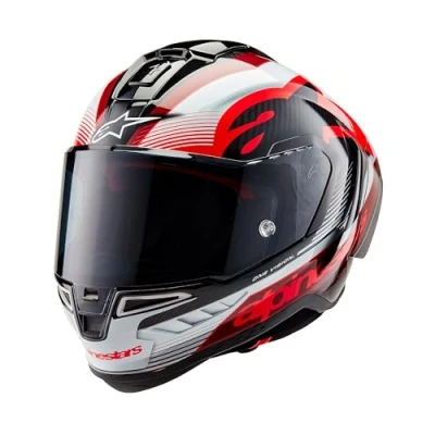 Abbildung von Alpinestars Race Helm Supertech R10 Team Motorradhelm Integralhelm Carbonhelm, BLACK CARBON RED WHITE, M