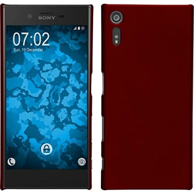 Abbildung von PhoneNatic case kompatibel mit Sony Xperia XZ Hülle rot gummiert Hard + 2 Schutzfolien