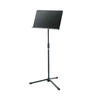Abbildung von K&amp;M 11922 Orchesternotenpult Schwarz Notenständer bis 125 cm stufenlos ausziehbar mit Dreifuß und Metallplatte