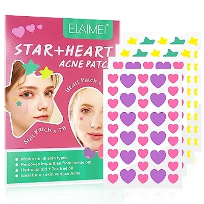 Abbildung von Hydrokolloid Akne Pimple Patch 156 Stars Pickel Patch, Pickelpflaster with Tea Tree Oil Extract, Spot Acne Patches, Skin Plaster Treatment, Facial Spots Dots, Makelfleck, Hautbehandlung