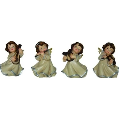 Abbildung von Engel musizierend mit Faden, 4er Set, Höhe 5cm,