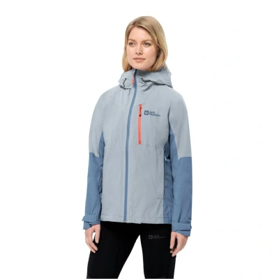 Abbildung von Jack Wolfskin Eagle PEAK Regenjacke / wasserabweisende Jacke, Damen, Größe: Large, Soft blue
