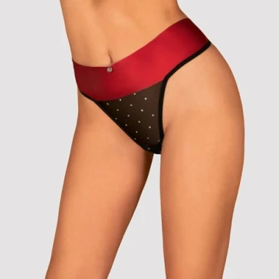 Abbildung von Tanga Mit Sexy Schleife Schwarz/Rot