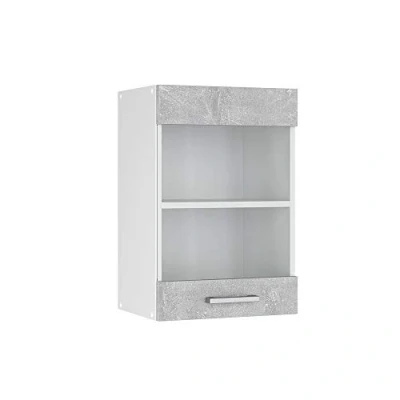 Abbildung von Vicco Glashängeschrank R Line, Beton/Weiß, 40 cm
