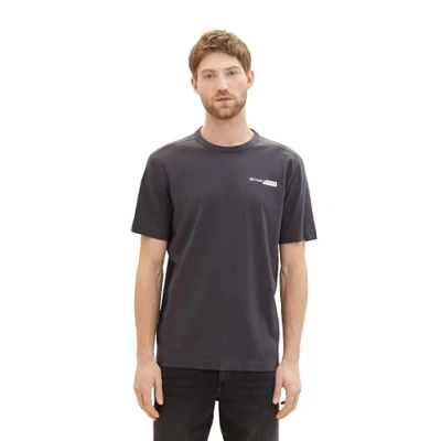 Abbildung von TOM Tailor MIT LOGO Tshirt basic, Herren, Größe: Medium, Tarmac grey