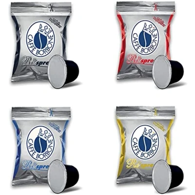 Abbildung von MIX 400 KAPSELN CAFFÈ BORBONE RESPRESSO 100 MISCELA NERA ROSSA BLU ORO NESPRESSO KOMPATIBLE