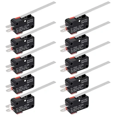 Abbildung von InduSKY 10 Stücke Mikroschalter Lange Scharnier Hebel 3 Pins SPDT 1NO 1NC Gerade Hinge Lever Momentanen Endschalter für Arduino