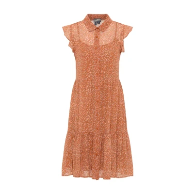 Abbildung von Dreimaster Blusenkleid, Damen, Größe: 34, Orange mehrfarbig