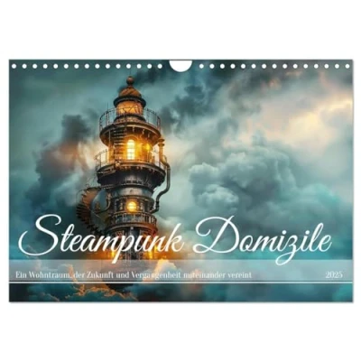 Abbildung von Steampunk Domizile (Wandkalender 2025 DIN A4 quer), CALVENDO Monatskalender