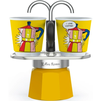 Abbildung von BIALETTI Espressokocher &quot;Mini Express Lichtenstein&quot;, 0,09 l Kaffeekanne, (1 + 2 Espressobecher, 90 ml)
