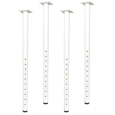 Abbildung von QLLY Runde Tischbeine Metall Weiß 4 Stück Ø50mm Schreibtischbeine Höhenverstellbar 60 100cm Möbelfüße Heavy Duty für Home Office Schreibtisch (4, Weiß)