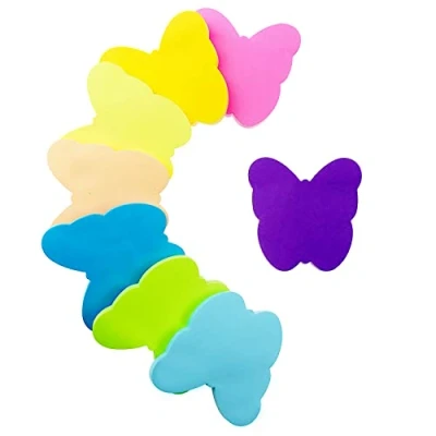Abbildung von Farbige Haftnotizen, 560 Blatt Pflaumenform Selbstklebende Haftnotizzettel, Super Sticky Notes, Farbig Notizblöck für Büro Schule Zuhause(8 Farben, 76 x mm)