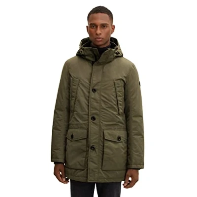 Abbildung von TOM TAILOR Herren Parka mit Kapuze 1034563, 10415 Dusty Olive Green, L
