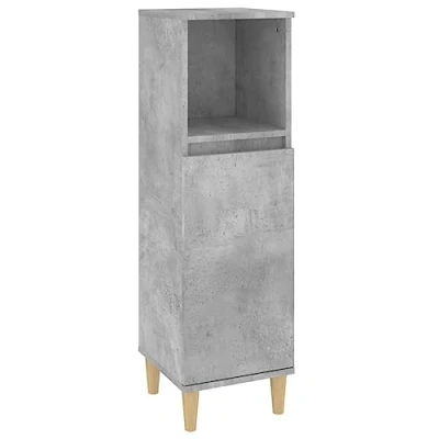 Abbildung von vidaXL Badschrank, Schrank für Badezimmer, Badezimmerschrank mit viel Stauraum, Hochschrank Badezimmer Holzbeine, Betongrau Holzwerkstoff