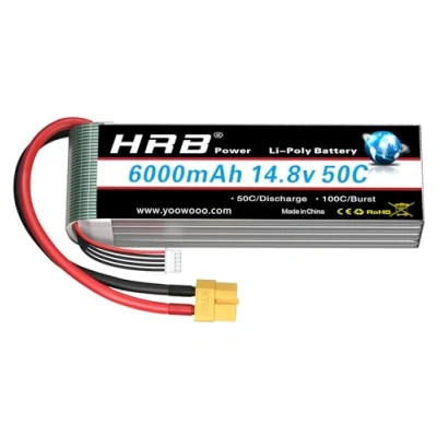 Abbildung von HRB 14.8V 6000mAh 4S Lipo Akkupack 50C mit XT60 Stecker für RC Flugzeug, Helikopter, Auto, Truck, Boot