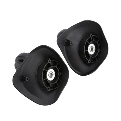 Abbildung von 2 Stück Kofferraum Räder Gepäck Koffer Drehbarer Ersatz PVC Zubehör für Trolley Koffer, Schwarz, taille de la photo