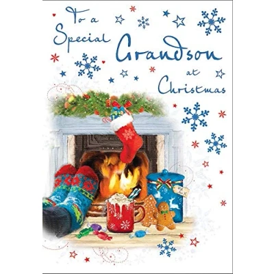 Abbildung von Piccadilly Greetings Regal Publishing Traditionelle Weihnachtskarte für Enkelsohn, 22,9 x 15,2 cm