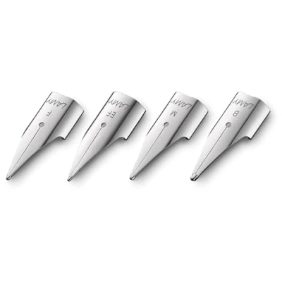 Abbildung von Lamy Z 50 Feder 888 Ersatzfeder aus verchromtem Edelstahl in der Farbe Silber/Blank Federstärke M, F, B, EF 4er Bundle
