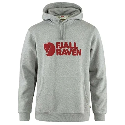 Abbildung von Fjällräven LOGO Kapuzenpullover Grey melange, Herren, Größe: Large, melange