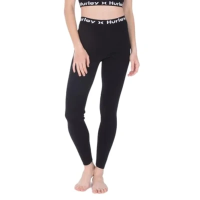 Abbildung von Hurley Damen OAO Text Active Legging Lässige Hose, schwarz, L