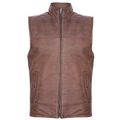 Abbildung von Herren Wende Gilet Preston aus schwarzem und braunem Leder