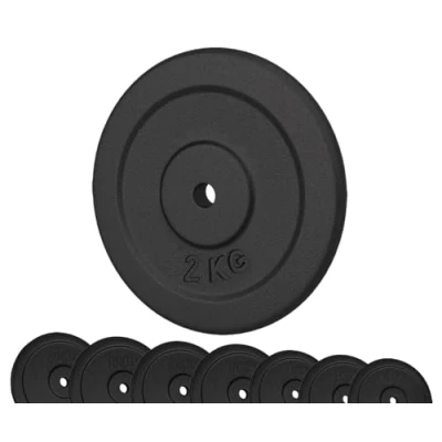 Abbildung von G5 HT SPORT Hantelscheiben aus Gusseisen Ø 25 mm für Fitnessstudio und Home Gym von 0,5 bis 20 kg Hanteln Langhanteln (1 x 2 kg)…
