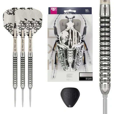 Abbildung von Target Darts EXO Edition 90% Tungsten Steel Tip Set 22g Barrel SP01 Point Dart Sets, Swiss mit Pro Grip Schäften und No.6 Flights, SP Tool Included