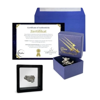 Abbildung von Makai Edelstein Eisenmeteorit Sternschnuppe echter Meteorit, ca. 15g