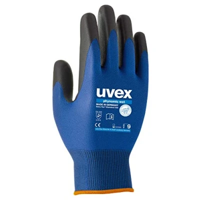 Abbildung von uvex Arbeitshandschuhe phynomic WET 8 blau, anthrazit