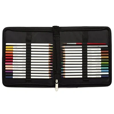 Abbildung von Winsor &amp; Newton 2090005 26 teiliges Geschenkset zum Skizzieren, Illustieren, Zeichnen für Künstler mit 24 Aquarellstiften 1 Skizzenstift in HB und Pinsel