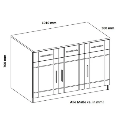 Abbildung von Küchen Preisbombe Kommode PARIS 3F 3S Wohnwand Wohnzimmer Anbauwand Sonoma Eiche