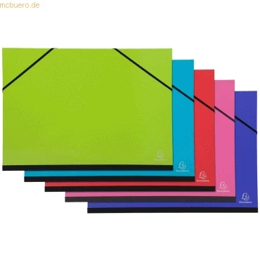 Abbildung von Exacompta 25829E Zeichenmappe Iderama mit Gummibändern innen weißes Papier Rücken aus Leinen Maße 52 x 72 cm Format zum Abheften Traube (500 650 mm) 1 Stück Zufallsfarbe