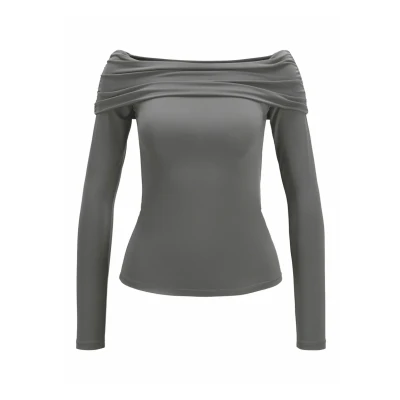 Abbildung von JJXX Damen Jxmille STR Off Top JRS Langarmshirt, Thunderstorm, XL EU