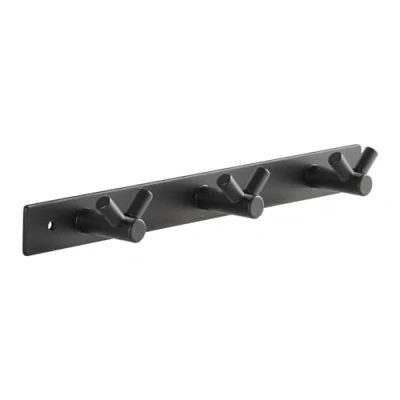 Abbildung von SO TECH® Hakenleiste Blackline CORA V schwarz pulverbeschichtet, (1 St), Länge 257 mm mit 3 Haken