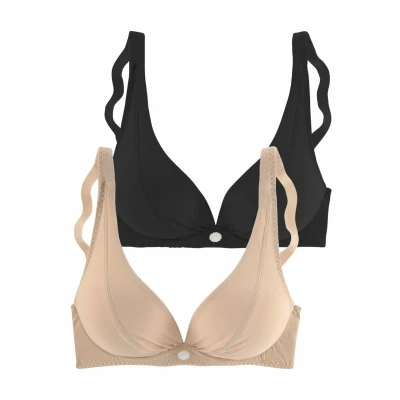 Abbildung von Lascana 2 PACK Triangel BH, Damen, Größe: 90C, Toffee