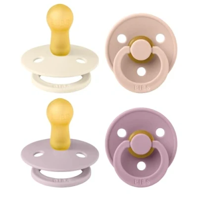 Abbildung von BIBS Colour Schnuller 4er Pack, BPA frei, Kirschform Nippel. Naturkautschuk/Latex, Hergestellt in Dänemark. 6 18 Monate (4er Pack), Baby Girl Colours