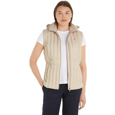 Abbildung von Tommy Hilfiger Feminine VEST Weste, Damen, Größe: Medium, Classic beige
