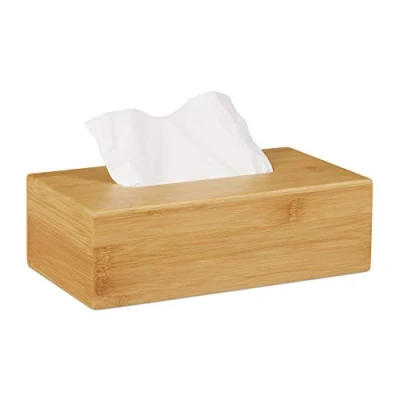 Abbildung von relaxdays Kosmetikbox Kosmetiktücherbox Bambus 27,5 cm